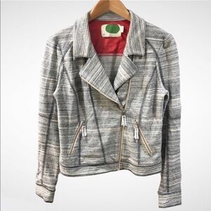 Anthropologie Assymetrical Zip Up Jacket Gray Size Small Blazer Coat Shacket